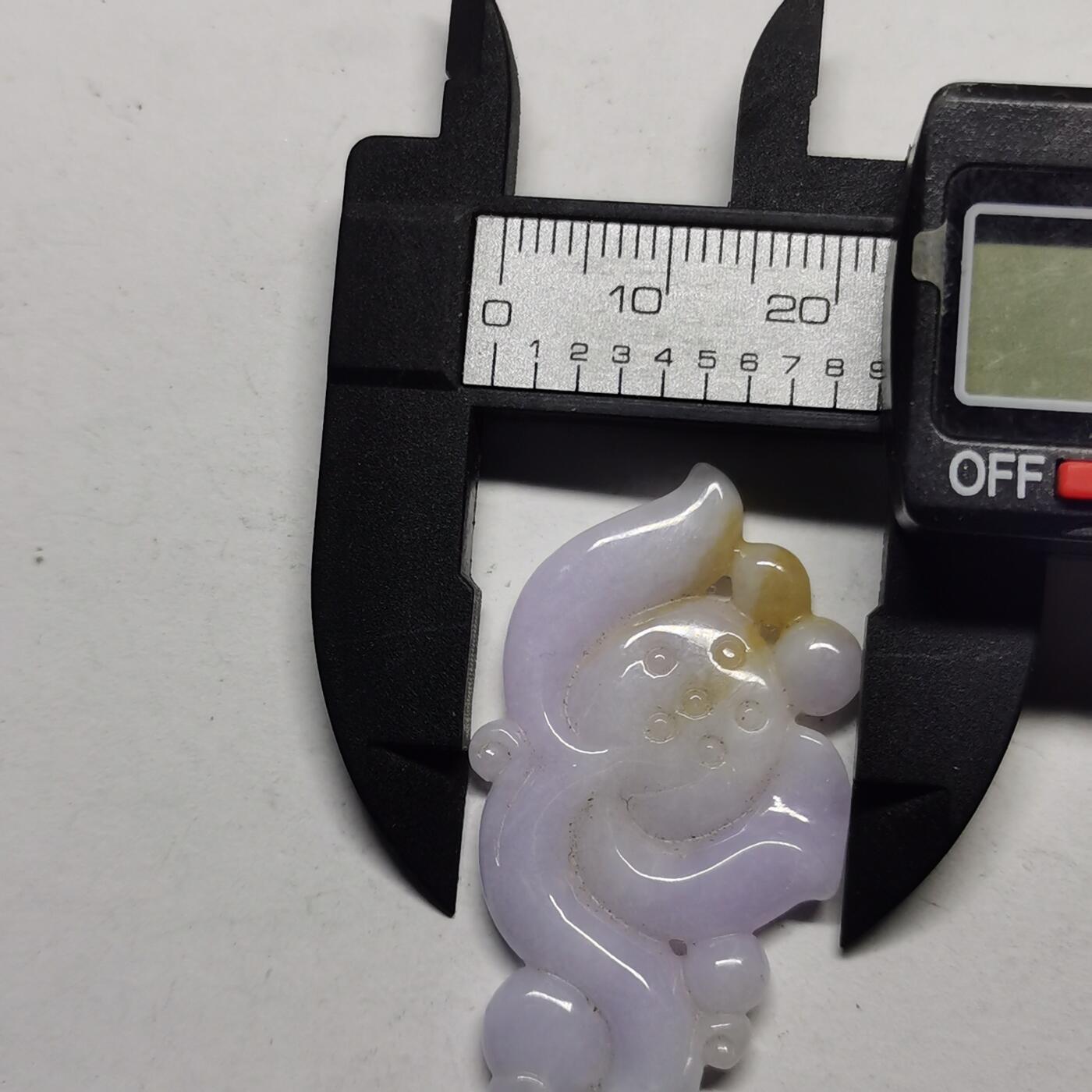 杂件专场90期 包A货紫翡雕花吊坠