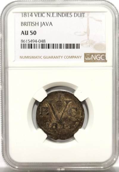 博洋堂世界钱币拍卖第154期（全场包邮） - NGC AU50 英属东印度公司爪哇岛1814年1杜伊特，原味有分难得
