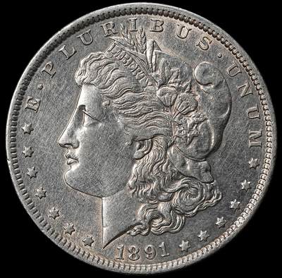 修遠堂世界钱币第九十九期 - 1891年美国摩根大银币 26.69g，含银90%