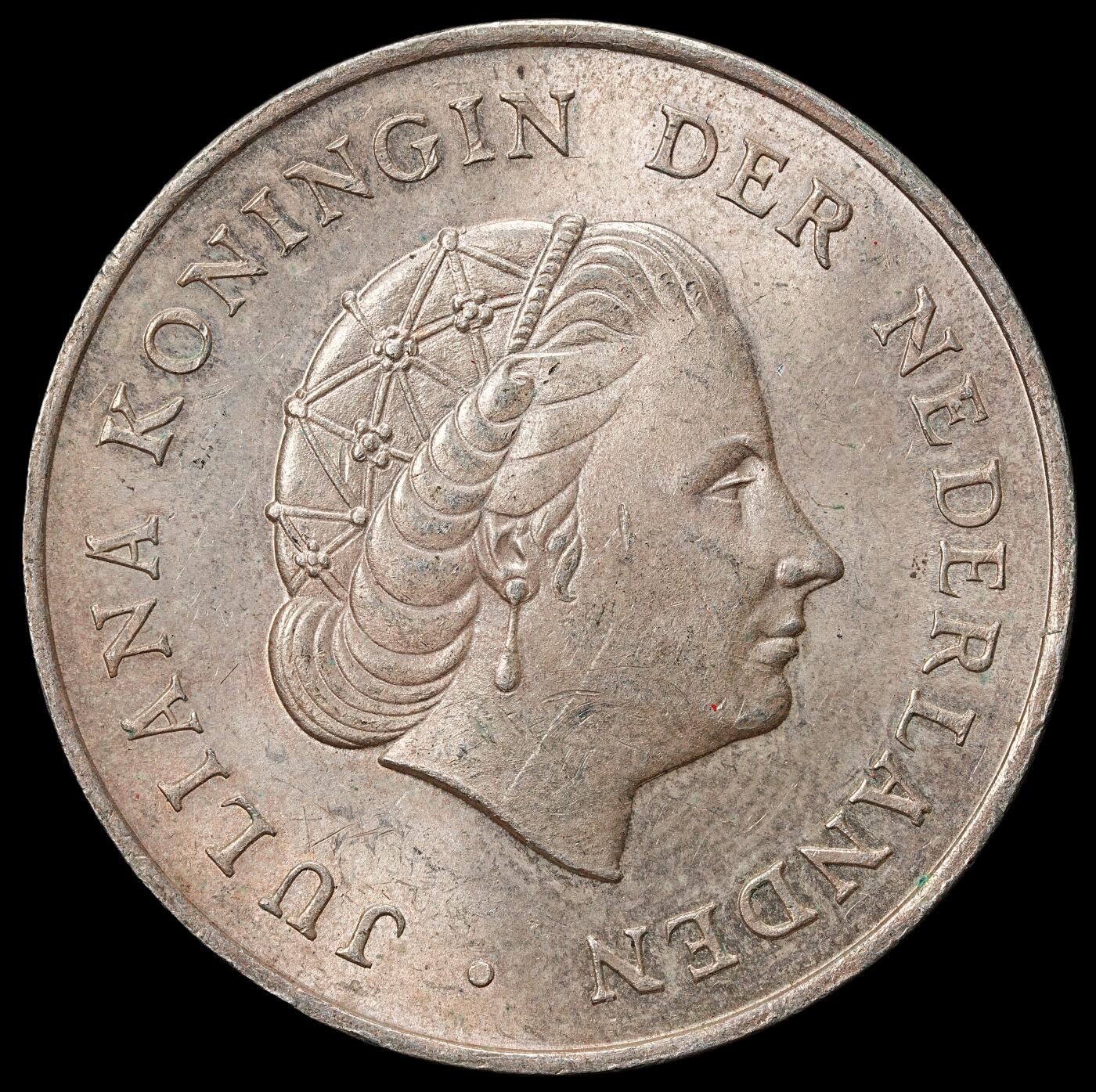 修遠堂世界钱币第九十九期 1964年荷属安的列斯2.5盾银币 25g，含银72%