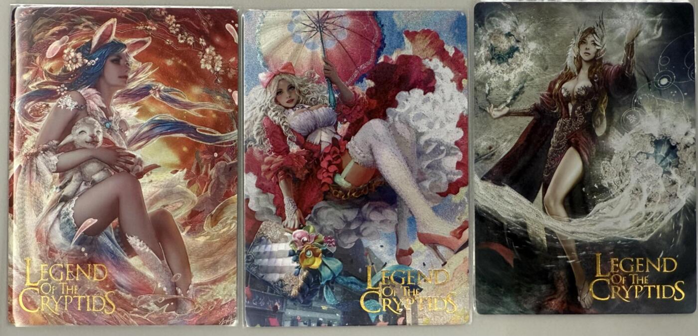 龙虎卡牌-六九场（无佣金，周六结拍，欢迎送拍） 粗闪3张全 谭壹盲包 legend of the cryptids游戏人物