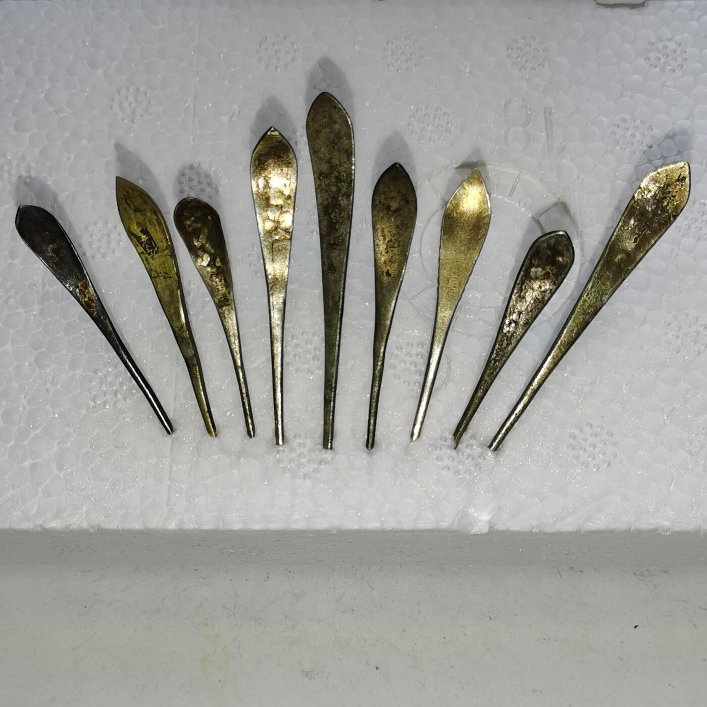 杂件专场90期 清代老银精美花纹发簪9支，清代最小支的发簪