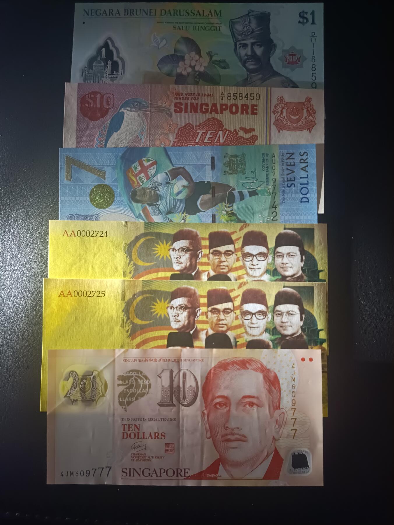 2025十二月第五期，总210期 东南亚钞票/商业钞批量六张流通好品XF—UNC