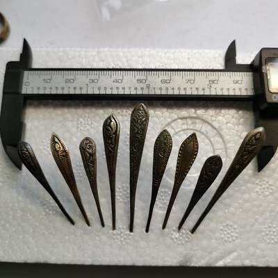 杂件专场90期 - 清代老银精美花纹发簪9支，清代最小支的发簪