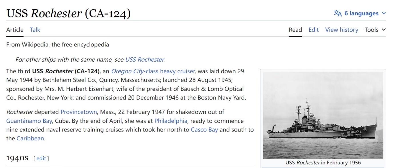 欢庆元旦！戎马世界章牌大赏第109期元旦大拍 美国海军联排与勋略布条，得主Jesus Palma曾于1948年起在俄勒冈城级重巡洋舰罗彻斯特号上服役，其服役期间在罗切斯特号上参与了掩护仁川登陆的炮击行动，后转至小鹰级航母美国号上服役