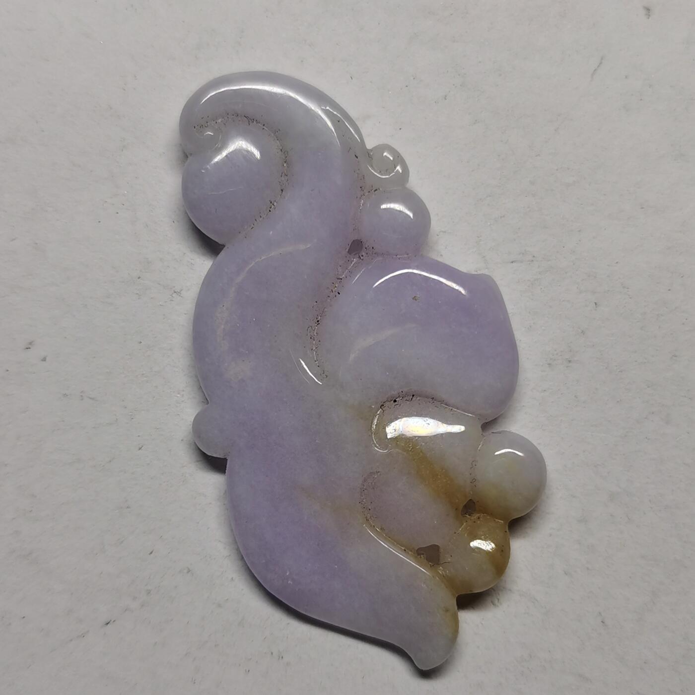 杂件专场90期 包A货紫翡雕花吊坠