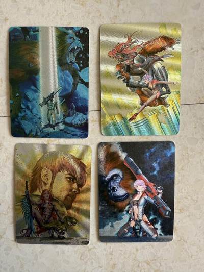 阳大大卡牌拍卖第89期（持续收拍品，周五晚上九点截拍，进群福利早知道） - 【编卡】百里卡牌 港漫水浒第一弹 再生猿 限编粗闪卡 4张全