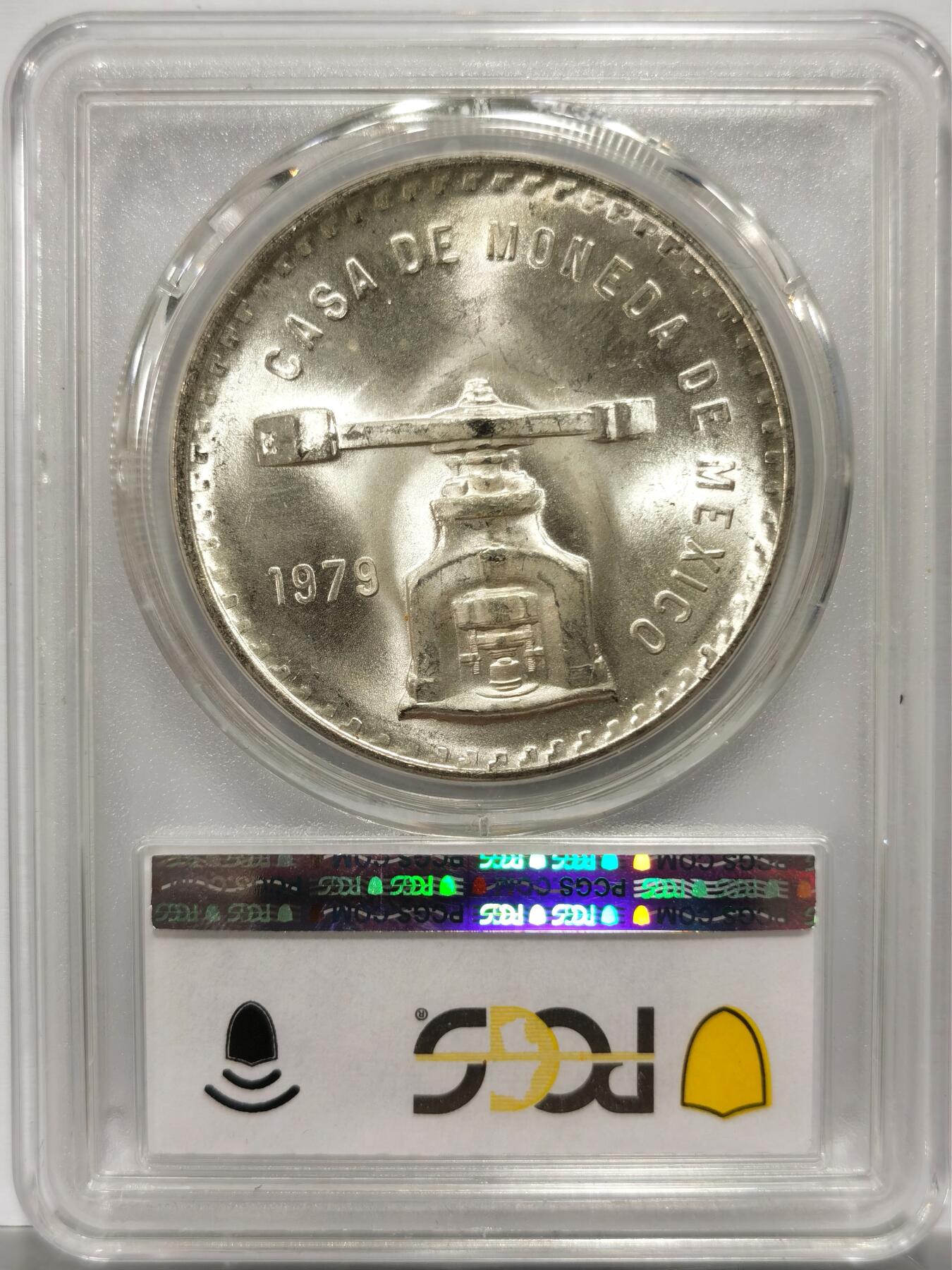 博洋堂世界钱币拍卖第154期（全场包邮） PCGS MS65 墨西哥1979年天平铸币机一盎司大银币，高分外拍价高
