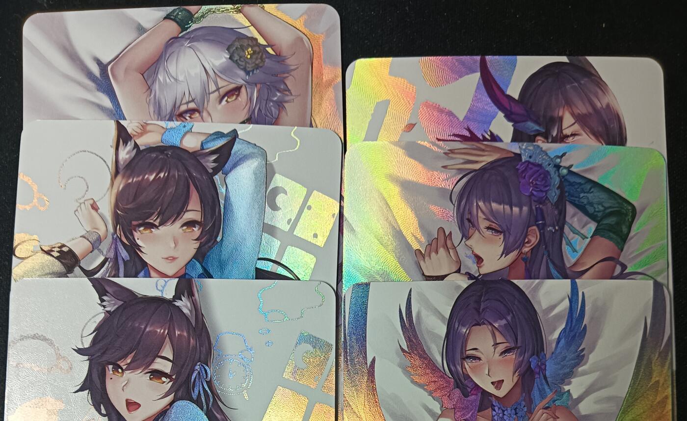 花开卡拍第53期（12月28号周日截拍，品控勿拍!!!拍品不寄存，运费5元，自制卡难免瑕疵，可能存在轻微撞角爆边等出厂瑕疵，品控介意勿拍！） 墨卡文创 枕边艺术小套 6张 彩闪