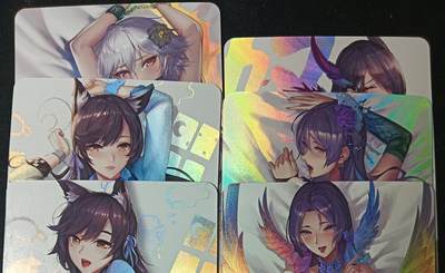 花开卡拍第53期（12月28号周日截拍，品控勿拍!!!拍品不寄存，运费5元，自制卡难免瑕疵，可能存在轻微撞角爆边等出厂瑕疵，品控介意勿拍！） - 墨卡文创 枕边艺术小套 6张 彩闪