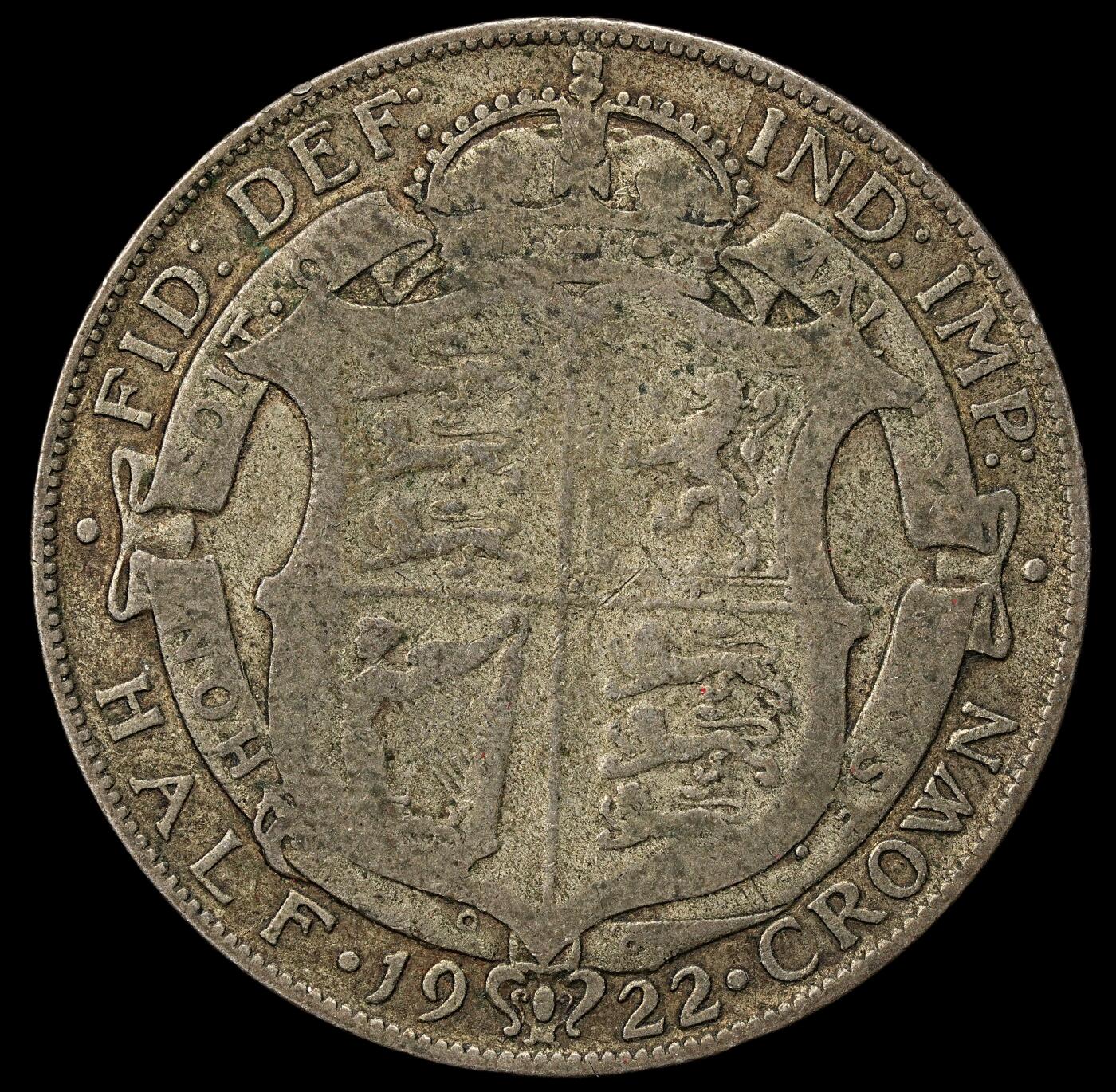 修遠堂世界钱币第九十九期 1922年英国1/2克朗银币 13.72g，含银50%