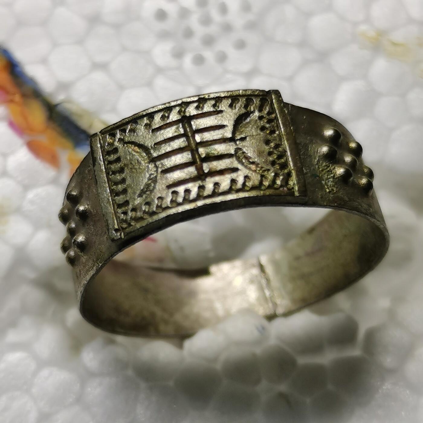 杂件专场90期 民国老银寿字戒