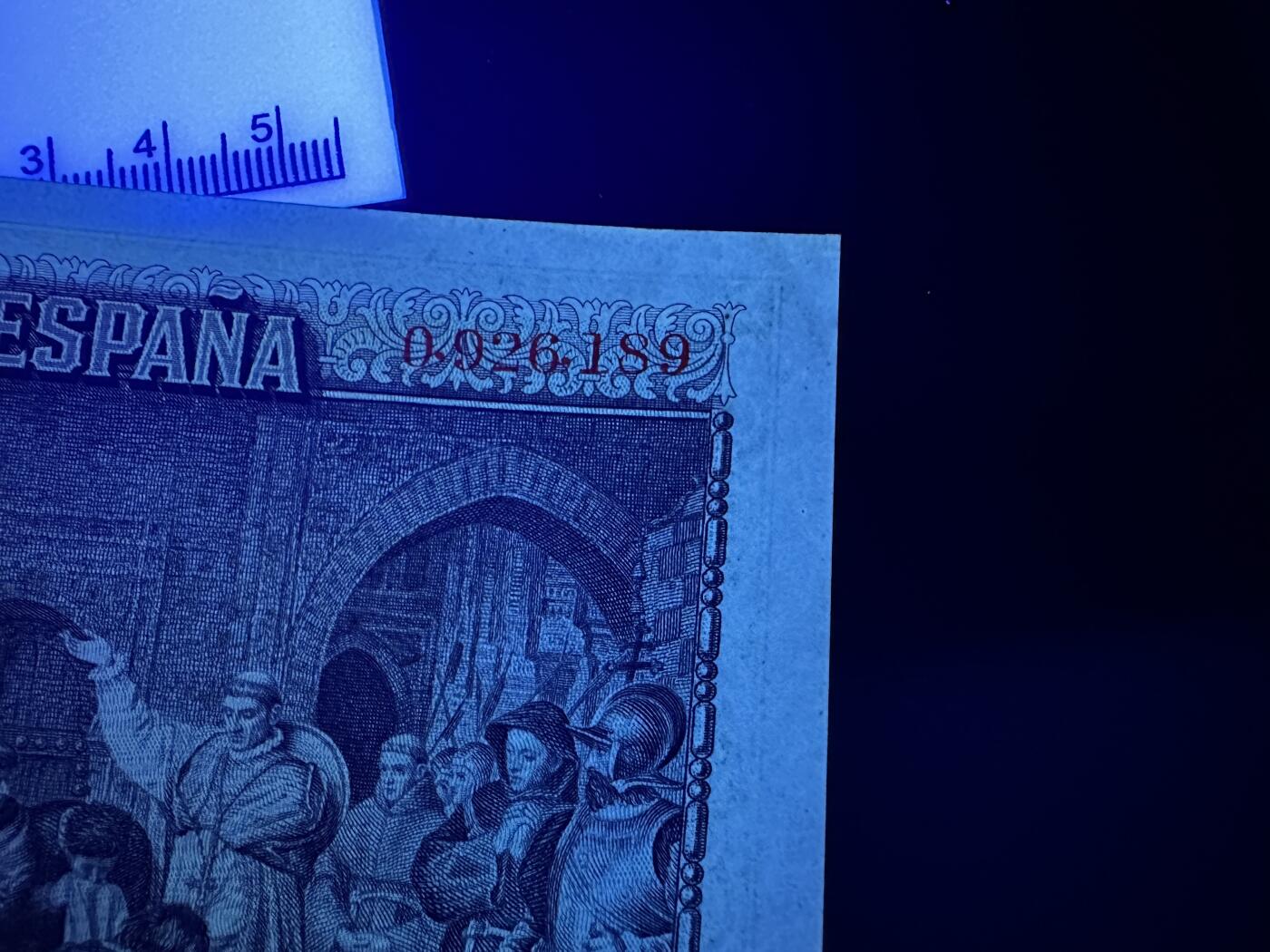 《外钞收藏家》第五百九十七期（年底收官场）（本平台长期征集拍品、欢迎藏友们联系合作） 1928年西班牙500比塞塔 UNC- 边角有瑕疵 精美BWC大票幅