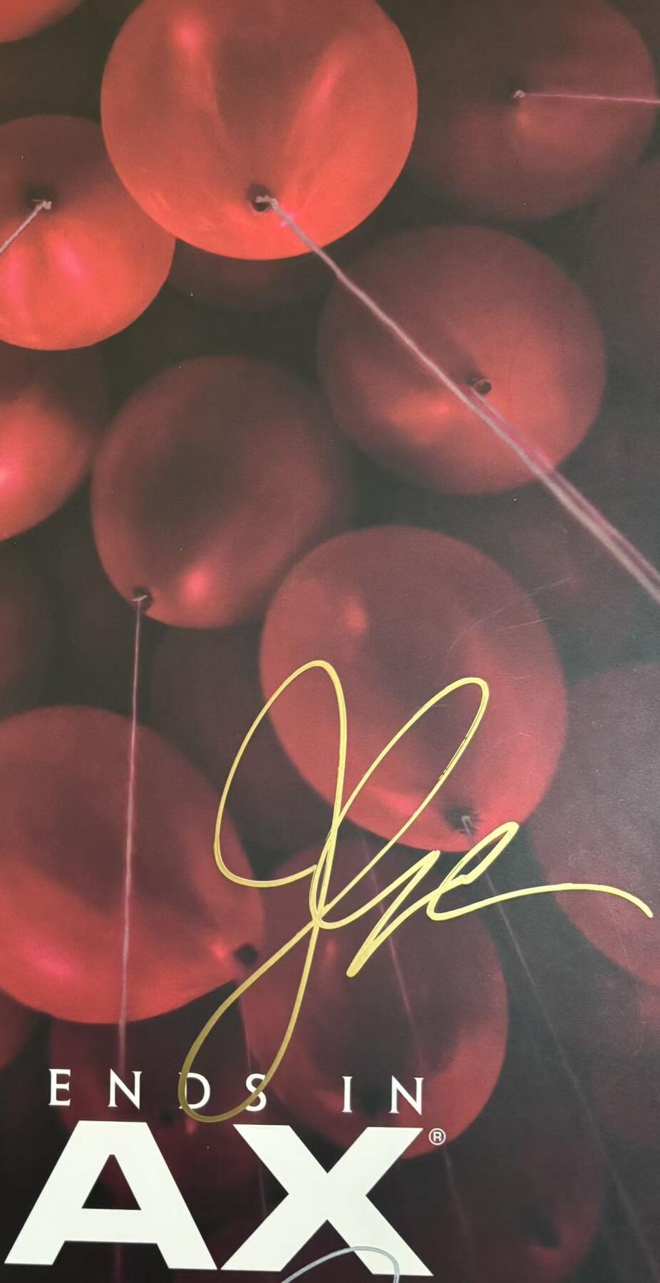 零元拍：导演安德斯·穆斯切蒂和男主角小丑潘尼怀斯扮演者比尔·斯卡斯加德，比尔的扮演者詹姆斯·麦卡沃伊，3人亲笔签名北美版IMAX开催首周限定海报，尺寸：420X285MM，拍品不含装裱