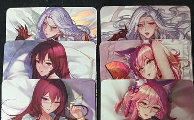 花开卡拍第53期（12月28号周日截拍，品控勿拍!!!拍品不寄存，运费5元，自制卡难免瑕疵，可能存在轻微撞角爆边等出厂瑕疵，品控介意勿拍！） - 墨卡文创 枕边艺术小套 6张 彩闪