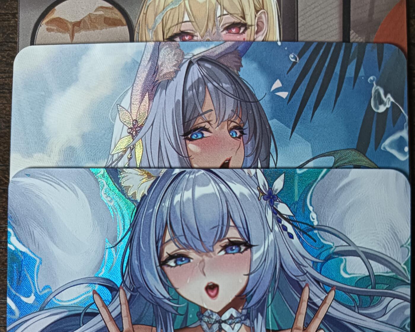 花开卡拍第53期（12月28号周日截拍，品控勿拍!!!拍品不寄存，运费5元，自制卡难免瑕疵，可能存在轻微撞角爆边等出厂瑕疵，品控介意勿拍！） 墨卡文创 枕边艺术卡 彩闪3张