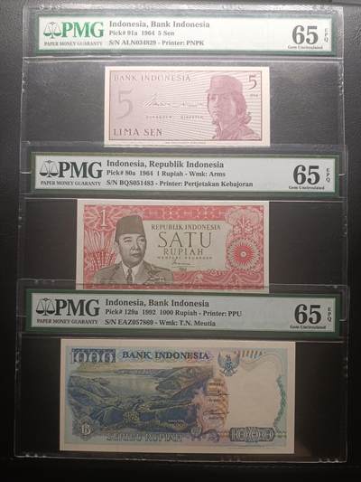 2025十二月第五期，总210期 - 印度尼西亚评级钞批量三张