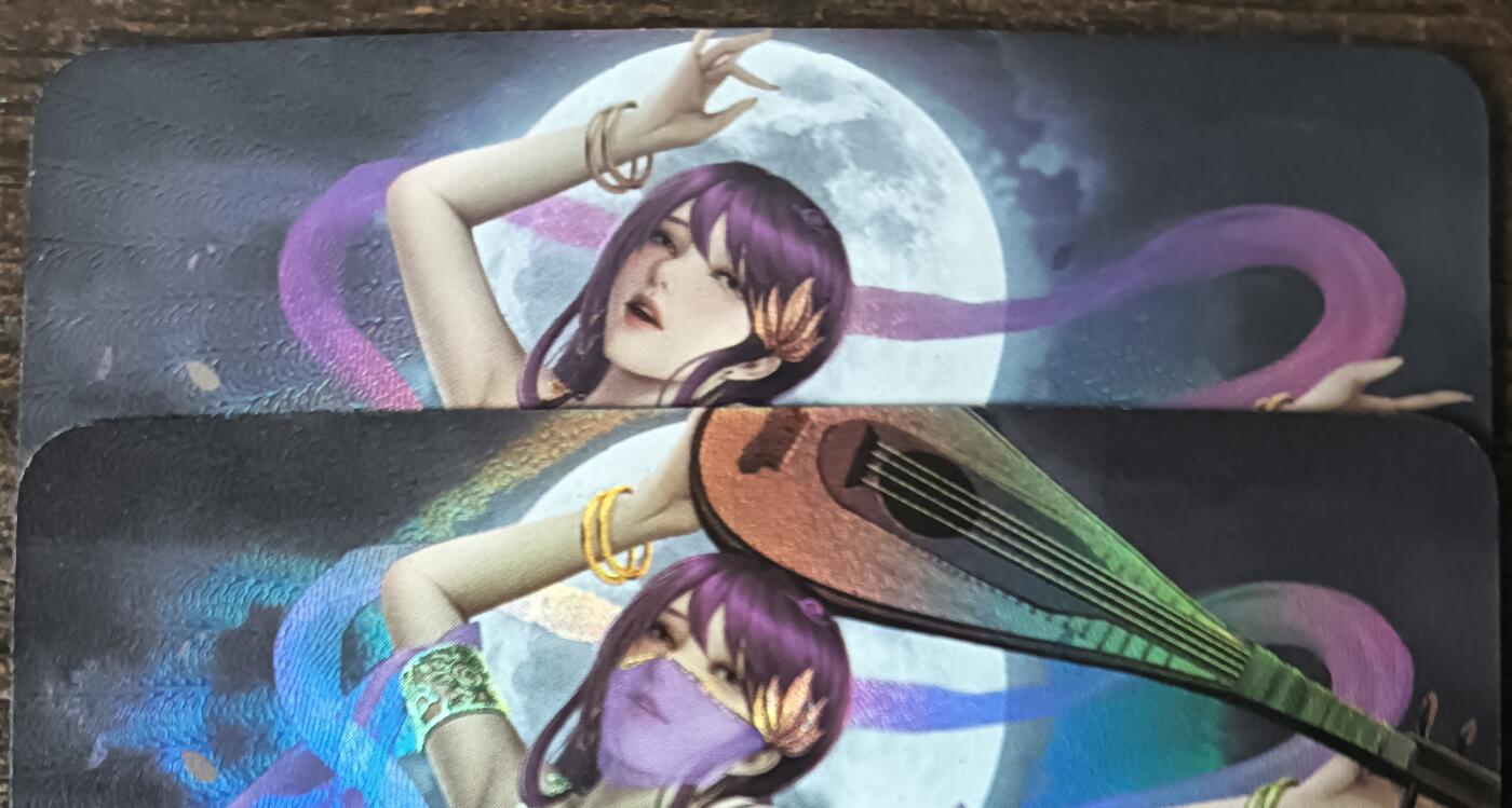 花开卡拍第53期（12月28号周日截拍，品控勿拍!!!拍品不寄存，运费5元，自制卡难免瑕疵，可能存在轻微撞角爆边等出厂瑕疵，品控介意勿拍！） 墨卡文创 艺术对卡 彩闪2张