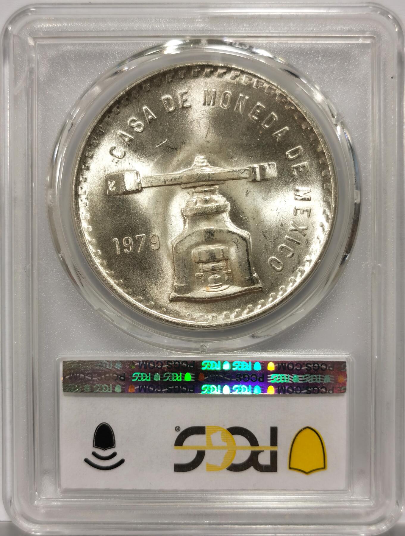 博洋堂世界钱币拍卖第154期（全场包邮） PCGS MS65 墨西哥1979年天平铸币机一盎司大银币，高分外拍价高