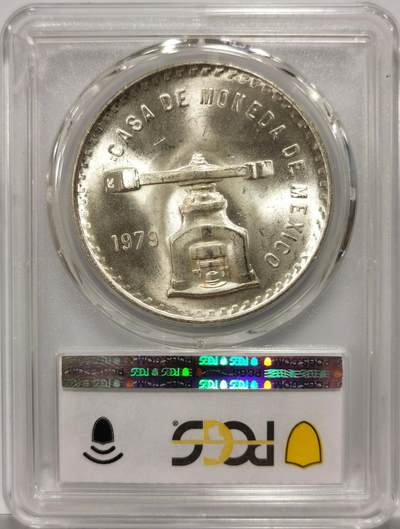 博洋堂世界钱币拍卖第154期（全场包邮） PCGS MS65 墨西哥1979年天平铸币机一盎司大银币，高分外拍价高