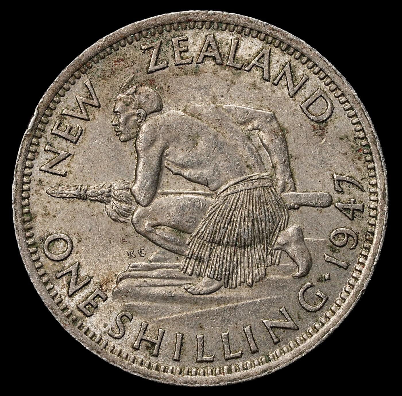 修遠堂世界钱币第九十九期 1947年新西兰1先令 少见年份 铜镍合金