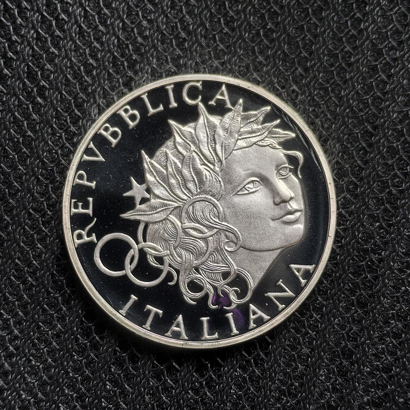 道一币馆币章第一百六十二场 原盒证 意大利1996年亚特兰大奥运会1000里拉精制银币 7435