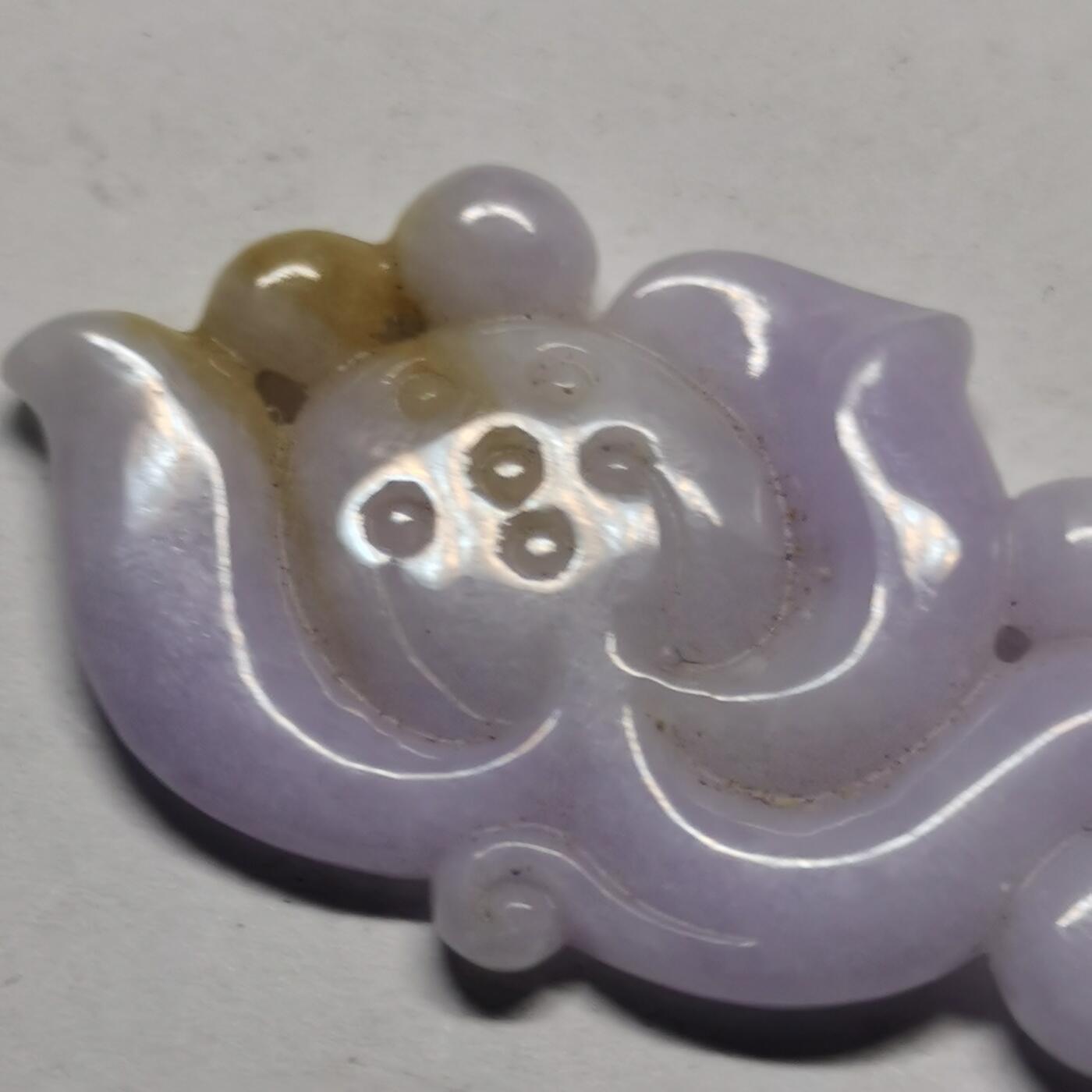 杂件专场90期 包A货紫翡雕花吊坠