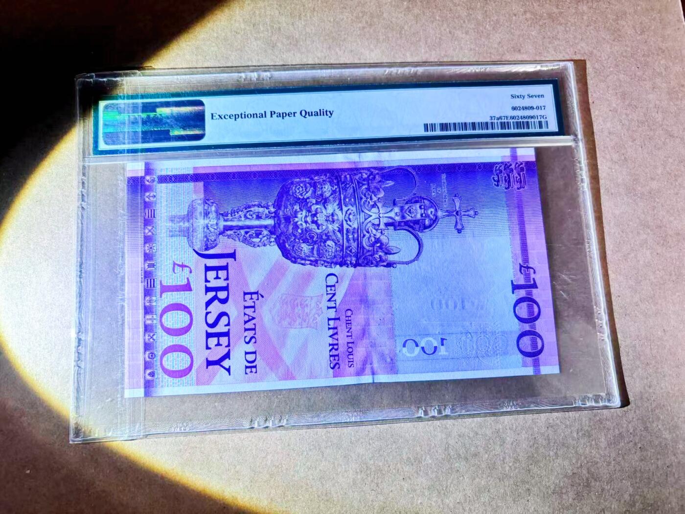 【Blue Auction】世界纸币精拍第768期——18级TOP拍卖/信誉/品质/专业/高效💫 【千位小号】泽西 2012年100镑 女王 PMG67EPQ 