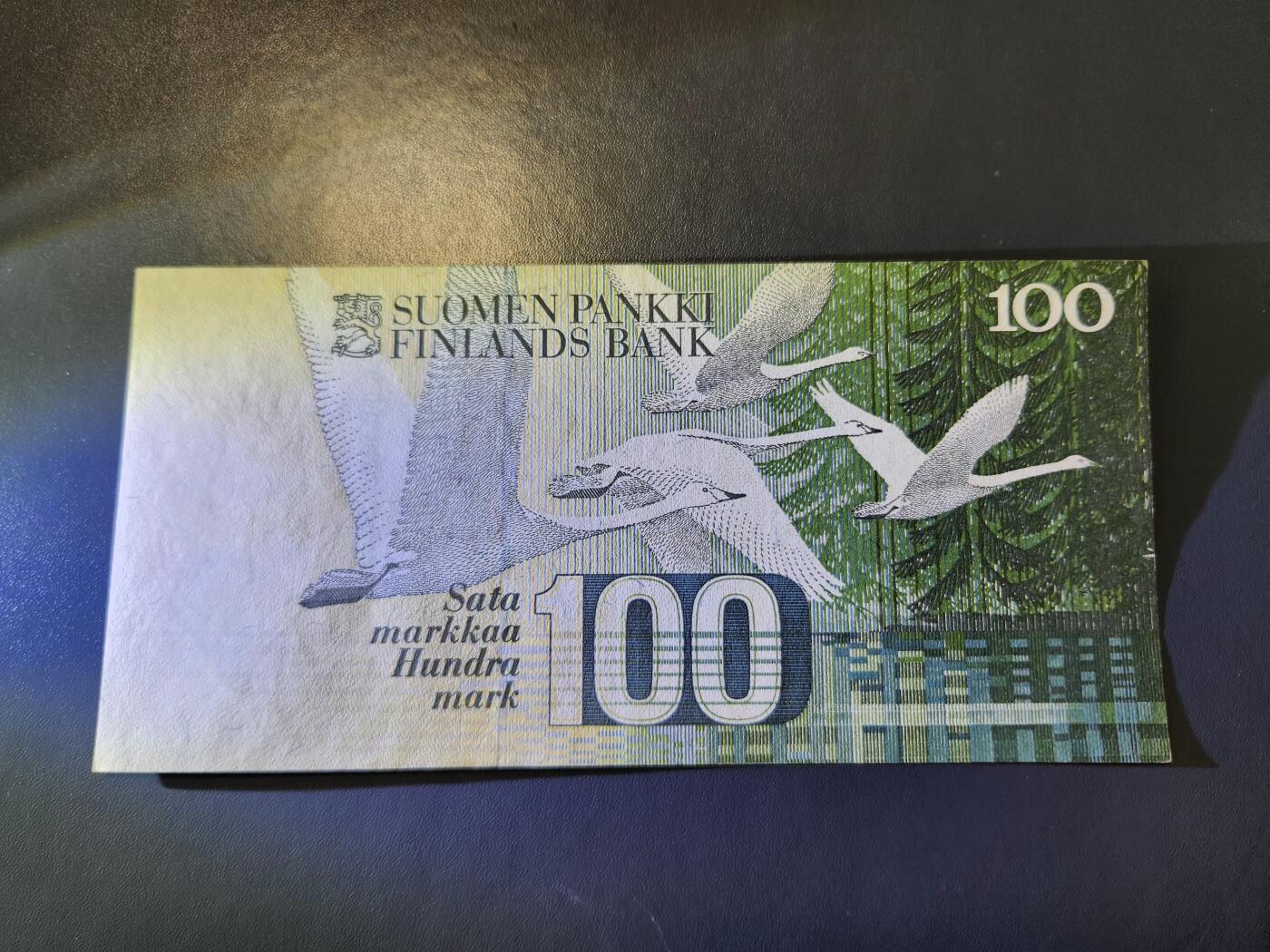 12月27号晚上8点 外国纸币自动截拍第77场 芬兰100马克 A版近新
