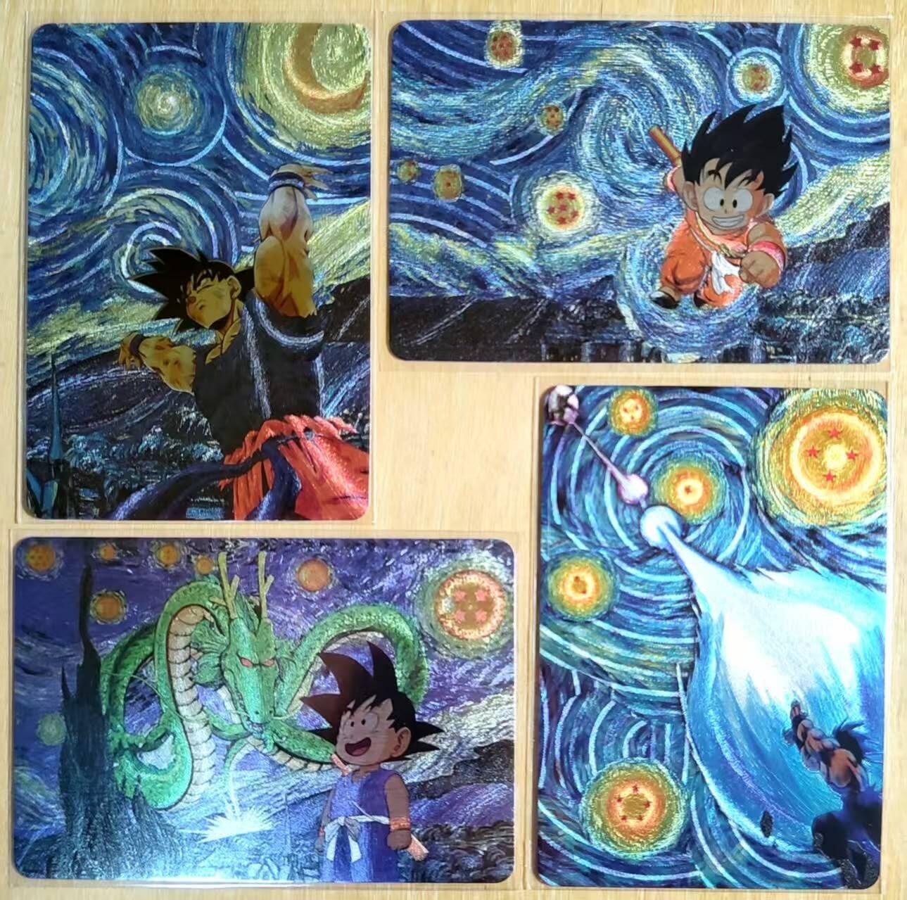 龙虎卡牌-六九场（无佣金，周六结拍，欢迎送拍） 粗闪4张 梵高油画龙珠系列 一套 梵高星空顶加龙珠是绝配