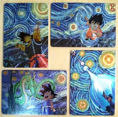 龙虎卡牌-六九场（无佣金，周六结拍，欢迎送拍） - 粗闪4张 梵高油画龙珠系列 一套 梵高星空顶加龙珠是绝配
