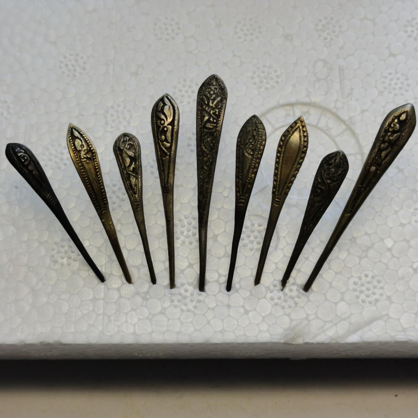 杂件专场90期 清代老银精美花纹发簪9支，清代最小支的发簪