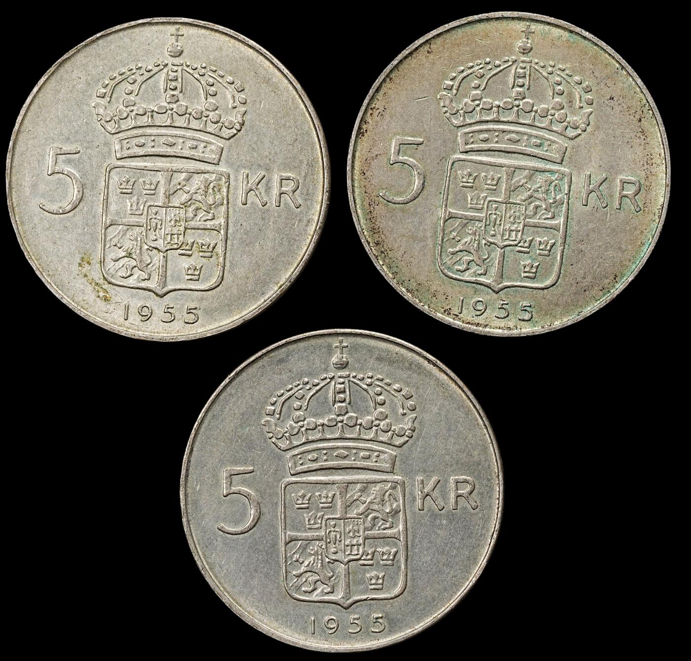 修遠堂世界钱币第九十九期 瑞典5克朗银币一组 总重53.81g，含银40%