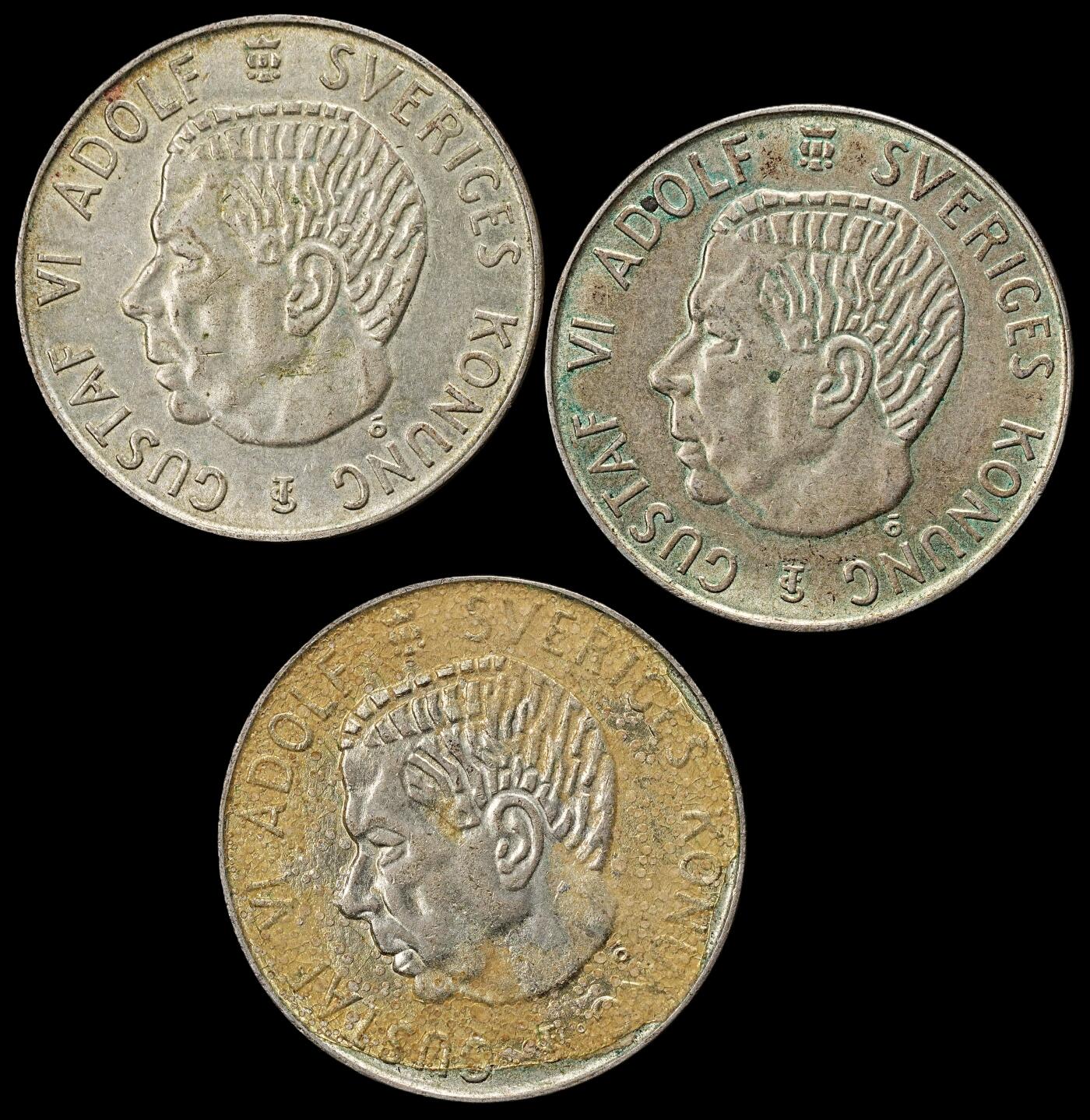 修遠堂世界钱币第九十九期 瑞典5克朗银币一组 总重53.81g，含银40%