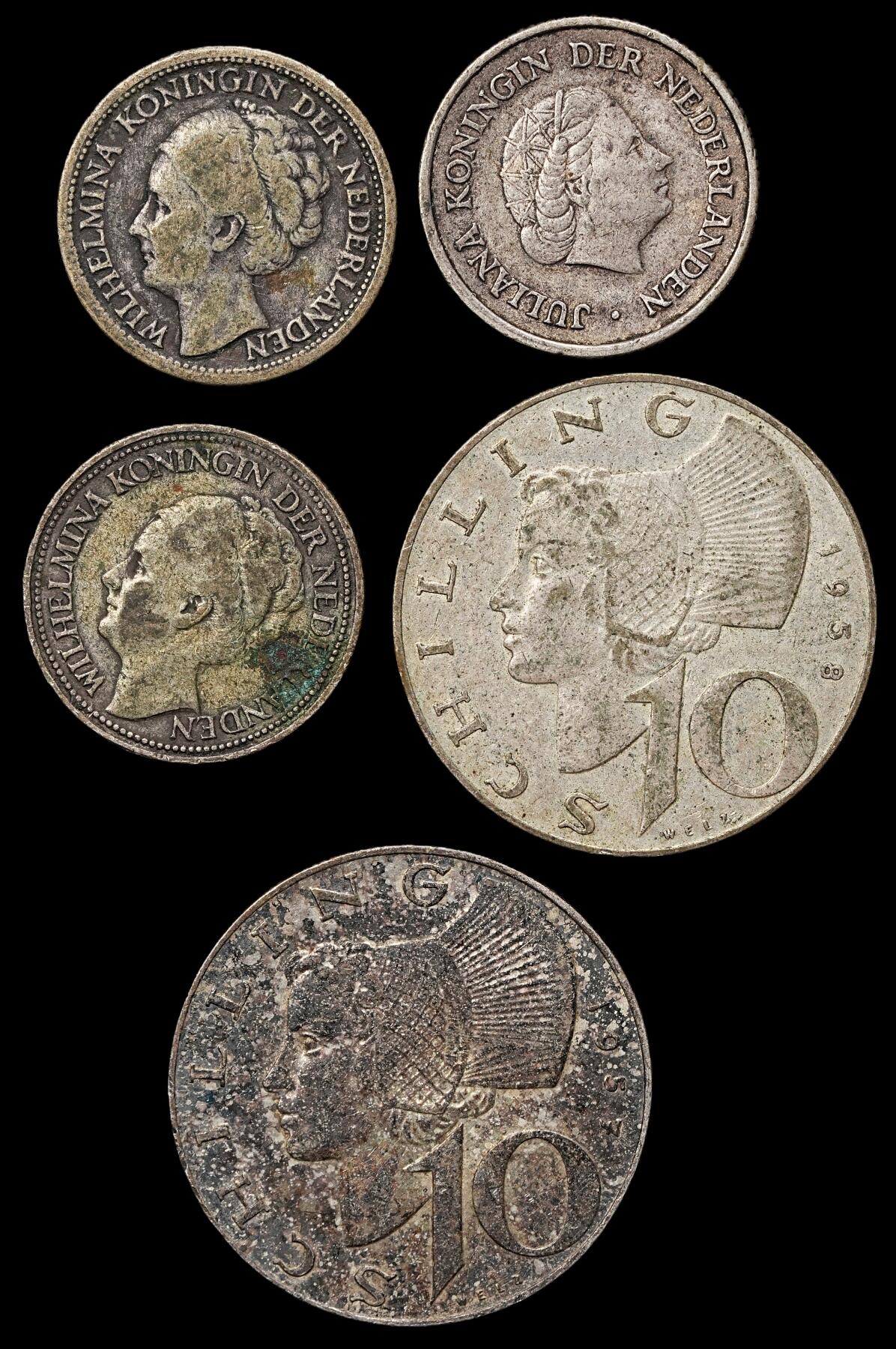 修遠堂世界钱币第九十九期 奥地利，荷兰银币一组 总重25.45g，含银64%