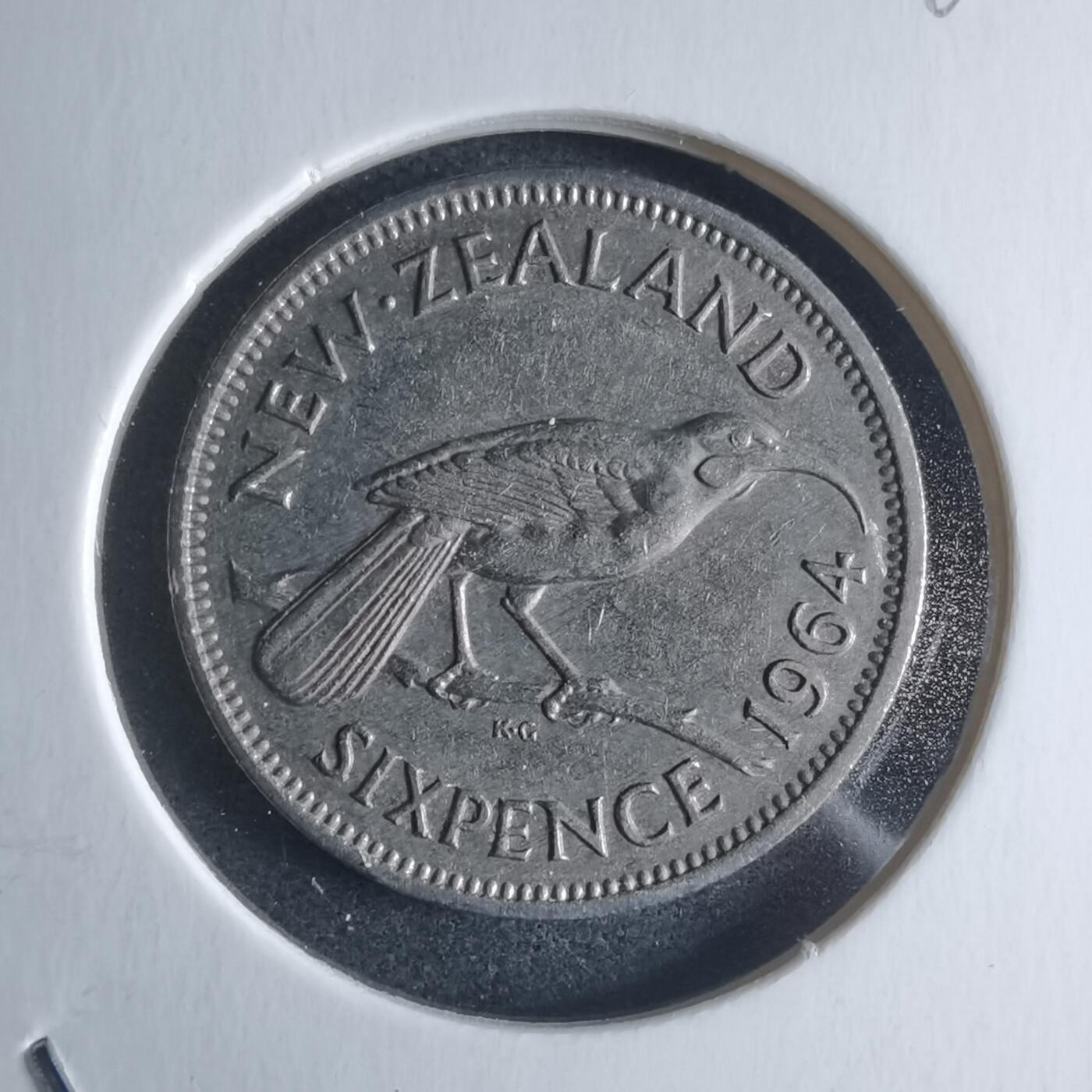 沼泽如烟--第946场 新西兰1964年6便士