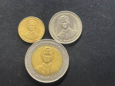 邮泉阁限时拍卖第三十八场 亚洲专场（硬币在国外。请付邮费6元。） - 泰国拉玛九世统治第五十年纪念币3枚