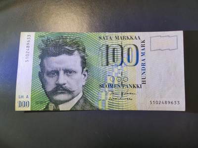12月27号晚上8点 外国纸币自动截拍第77场 - 芬兰100马克 A版近新