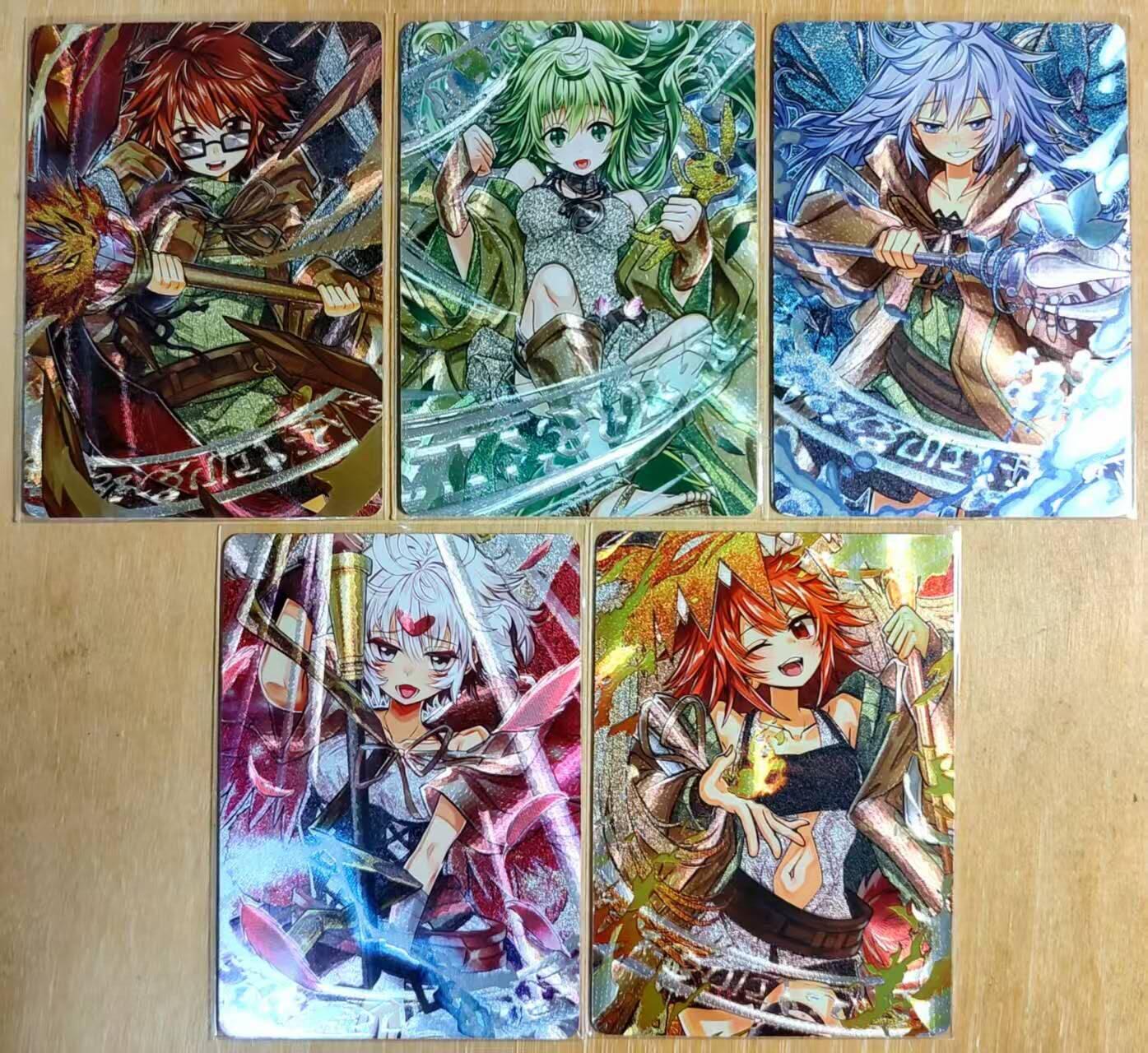 龙虎卡牌-六九场（无佣金，周六结拍，欢迎送拍） 粗闪5张 游戏王 光灵使五灵使 一套