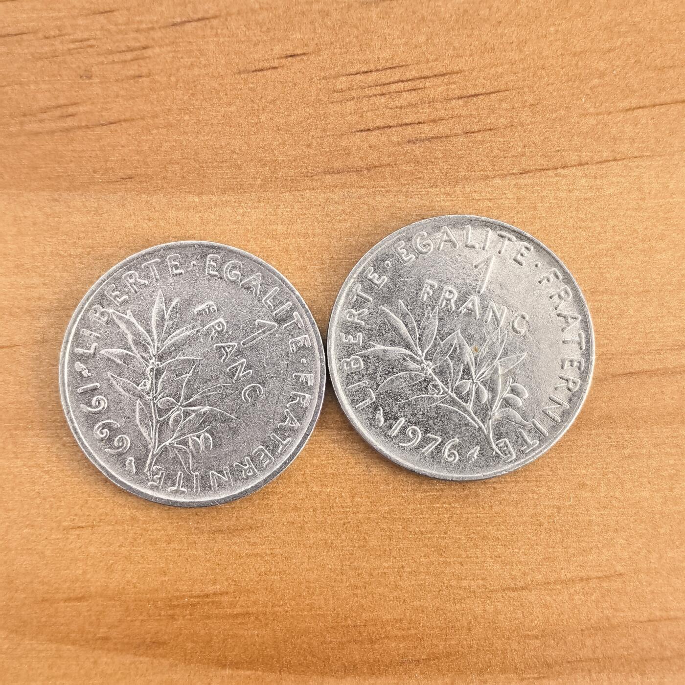 各国硬币第7期 无佣金 法国1法郎2枚