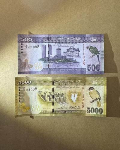 【Blue Auction】世界纸币精拍第768期——18级TOP拍卖/信誉/品质/专业/高效💫 - 【一组2张 首发冠88尾无47】斯里兰卡 500-5000卢比 全新UNC