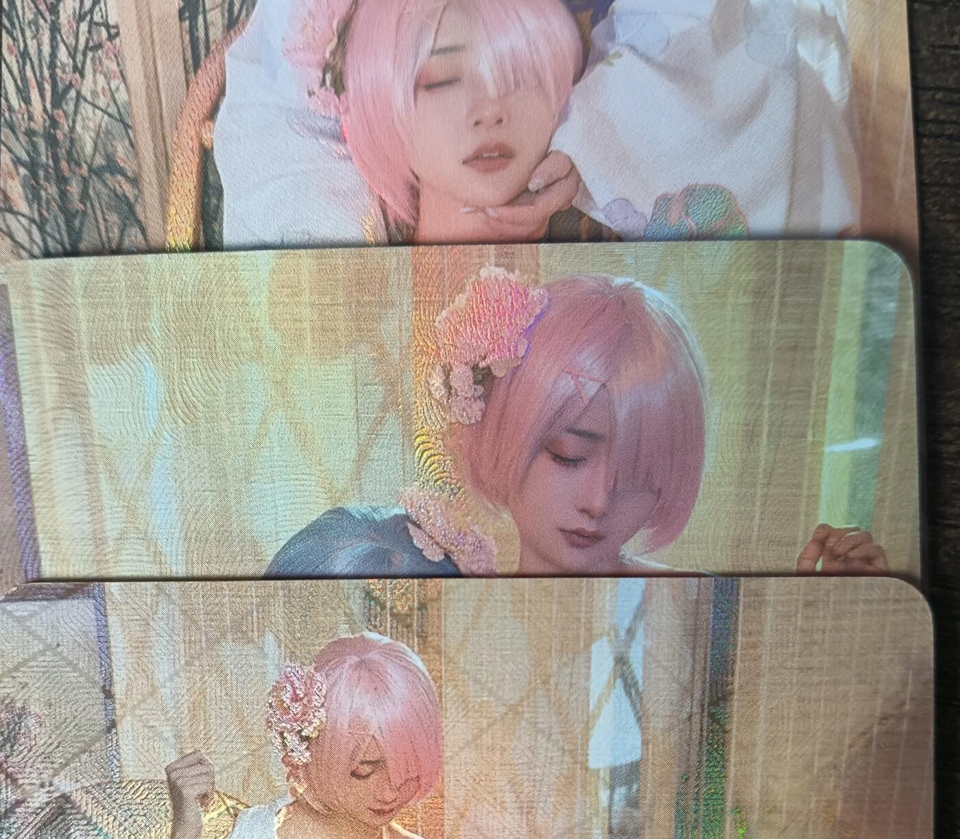 花开卡拍第53期（12月28号周日截拍，品控勿拍!!!拍品不寄存，运费5元，自制卡难免瑕疵，可能存在轻微撞角爆边等出厂瑕疵，品控介意勿拍！） 墨卡文创 COS番外艺术版 3张彩闪