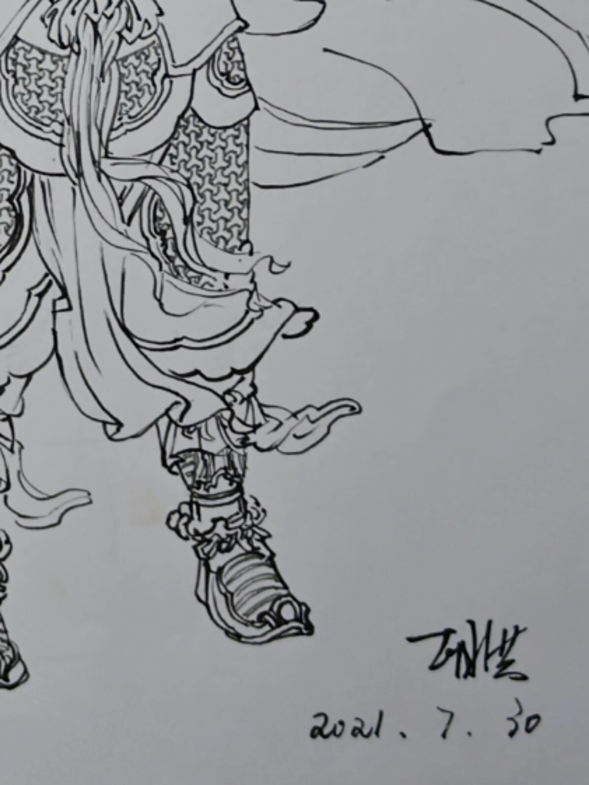 白泽拍卖卡牌手绘专场第30期（白金之夜 跨年大拍） 2021 胡洪手绘画 2张 扈三娘 A4 胡洪亲签 钤印