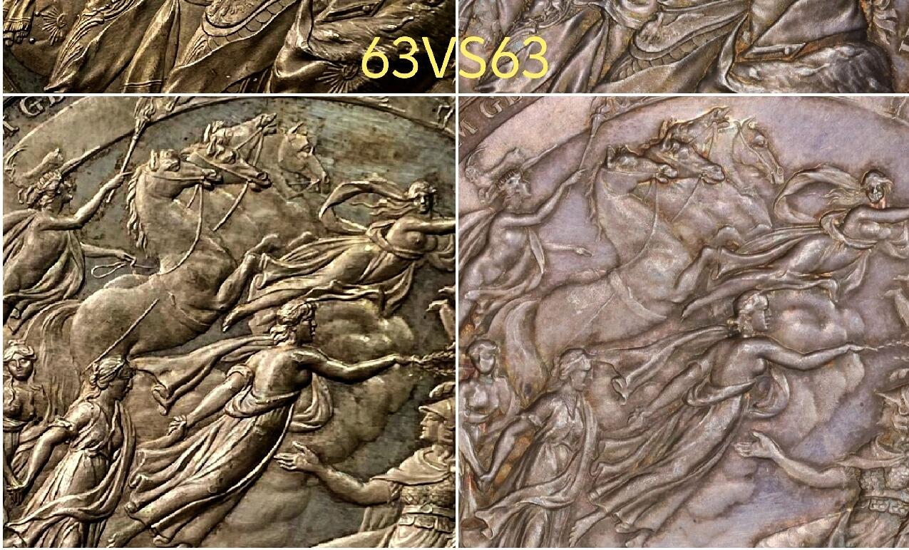 博洋堂世界钱币拍卖第154期（全场包邮） NGC MS63 冠军分！1801年普鲁士建国100周年纪念大银章，56mm规格，正反面超高浮雕模板！背面阿波罗驾马车及女神祝福经典构图。该银章难度在于背面女神们的开脸模板度。同分状态下该枚都是精度最高的一枚！相当于early release！