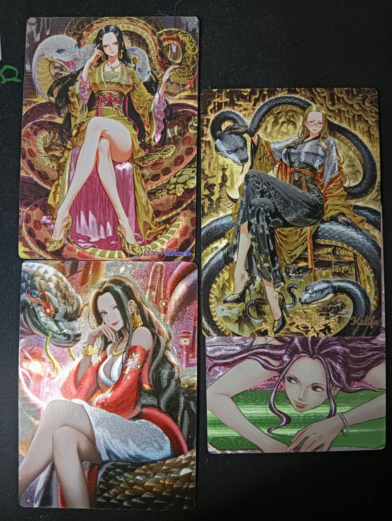 花开卡拍第53期（12月28号周日截拍，品控勿拍!!!拍品不寄存，运费5元，自制卡难免瑕疵，可能存在轻微撞角爆边等出厂瑕疵，品控介意勿拍！） 奇点卡牌 盲包卡 粗闪 海贼王4张