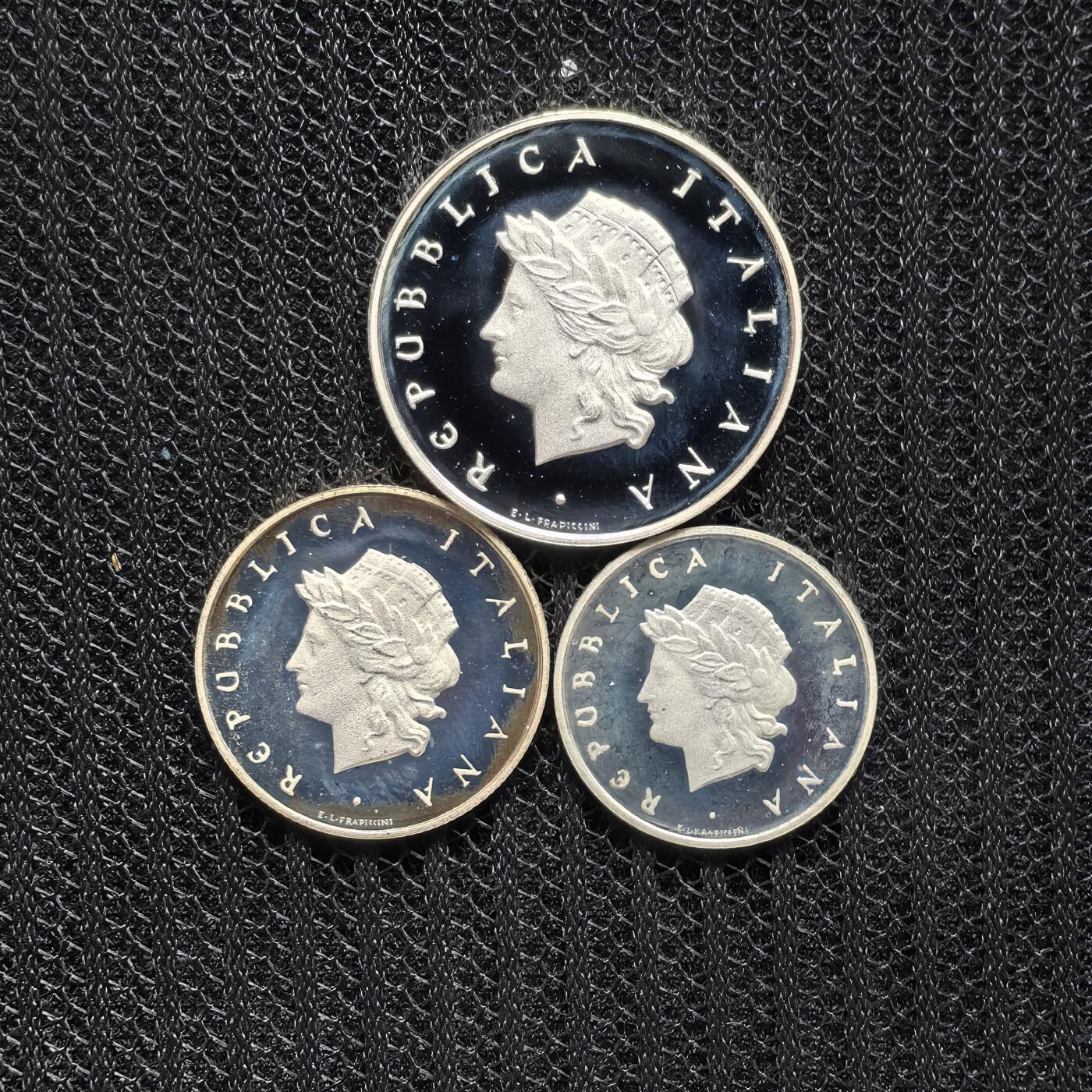 道一币馆币章第一百六十二场 原盒证 意大利1993年意大利国家银行百年精制银币三枚套  10500