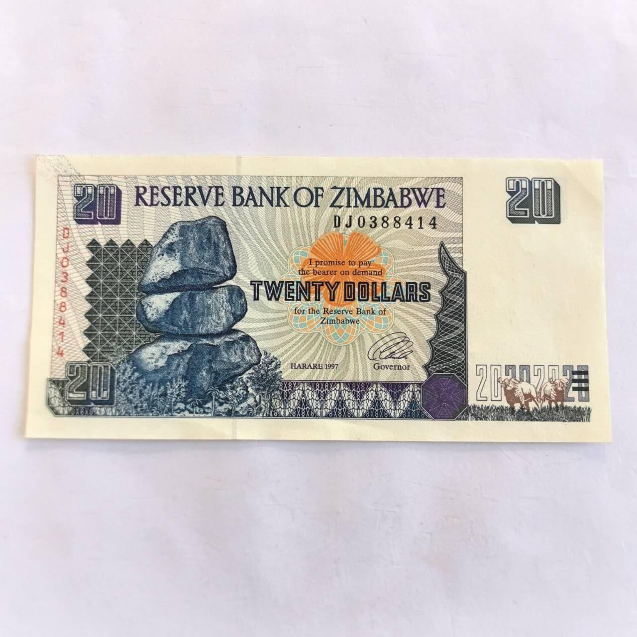 各国外币第105期 无佣金 津巴布韦20元 1997年9品