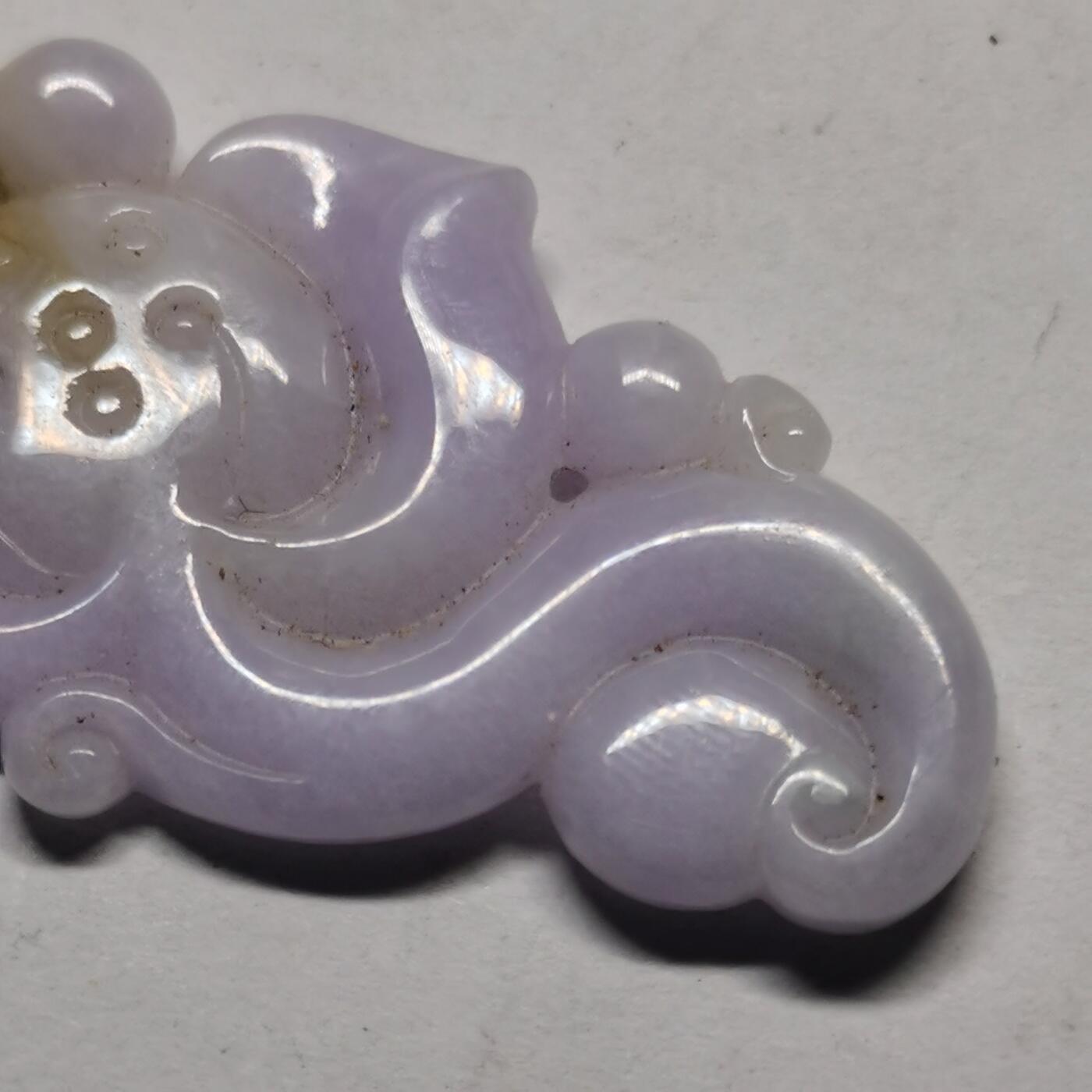 杂件专场90期 包A货紫翡雕花吊坠