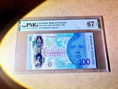 【Blue Auction】世界纸币精拍第768期——18级TOP拍卖/信誉/品质/专业/高效💫 - 【无47】苏格兰 2022年100镑 PMG67EPQ 