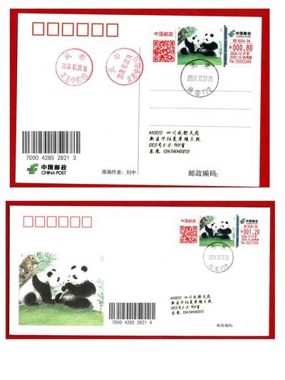 熊猫首日实寄封片一组 - 熊猫首日实寄封片一组
